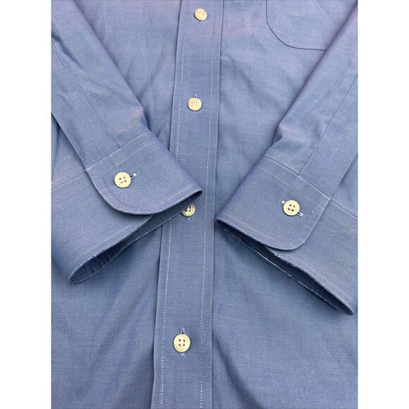 Brooks Brothers Regent Dress Button Down Shirt 16 1/2 x 32 Blue - Picture 5 of 10